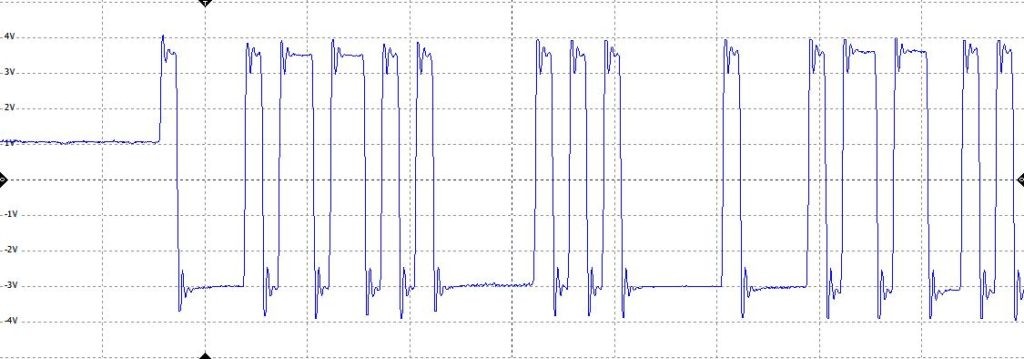 Reálná forma PROFIBUS signálu - osciloskop